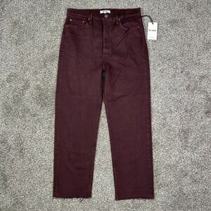NEW Re/Done 70s Ultra High Rise‎ Stove Pipe Jeans Washed Plum Womens 30